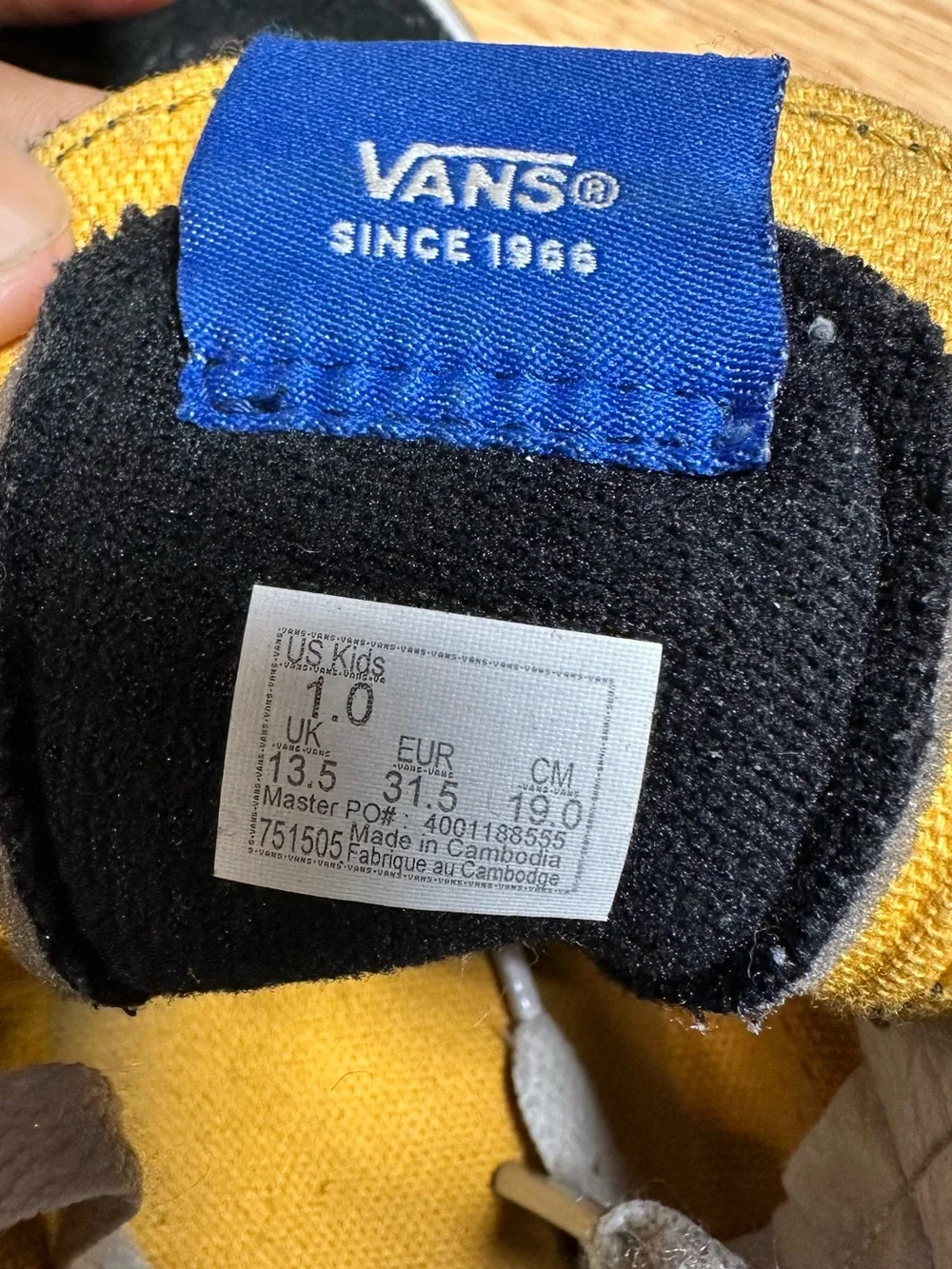 Vans Kids Size 1.5 High-Top Sneakers in Black, Blue, Red
